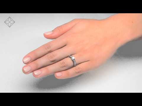 Sidestone Lab Diamond Ring Eleri 0.90ct H/Si1 Princess Platinum