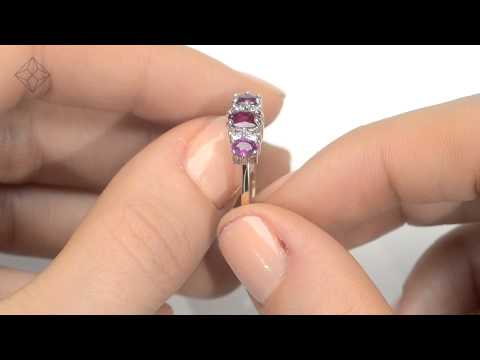 Ruby 0.85ct And Diamond 9K Gold Ring