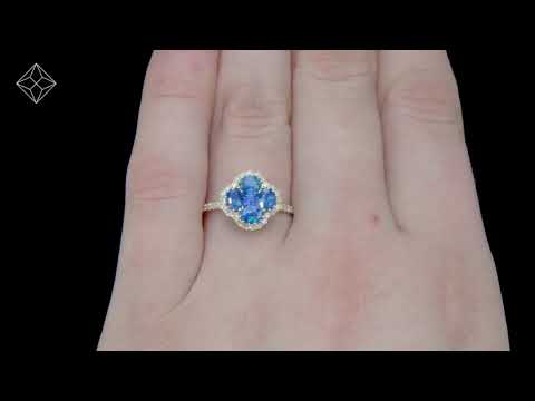 Alegria 1.31ct Sapphire and Lab Diamond Ring in 9K Yellow Gold