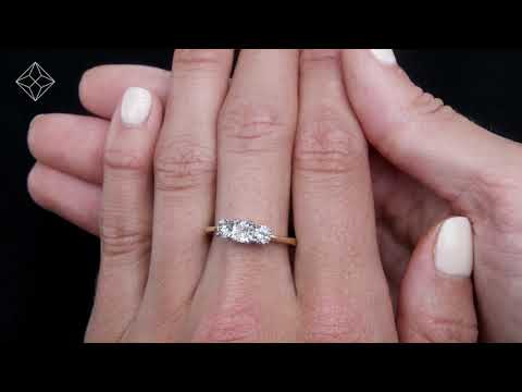 3 Stone Meghan Diamond Engagement Ring 1CT G/VS in 18K White Gold