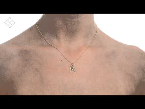 9K Gold Diamond Initial 'A' Necklace 0.05ct