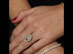 Diana 5.90ct Lab Diamond Pear Cut Engagement Ring in 18K White Gold G/VS1