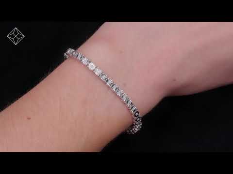 Diamond Tennis Bracelet 4ct Look 18K White Gold - J3355