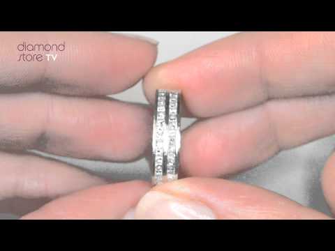 Mens 2ct H/Si Diamond 18K White Gold Full Band Ring