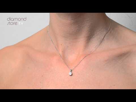 Galileo 0.50ct Solitaire Look Diamond 0.18ct 18K White Gold Necklace