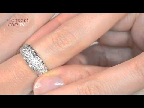 18K White Gold Diamond Pave Ring 0.64ct H/si