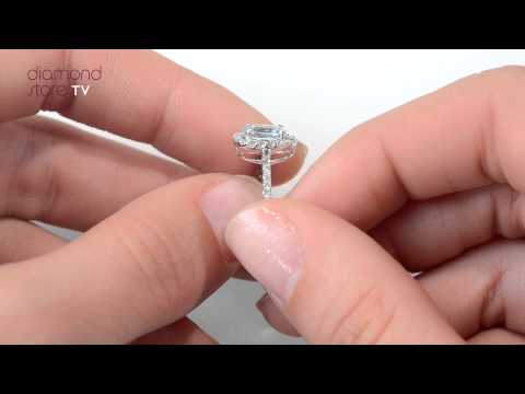 Aquamarine 0.70CT And Diamond 18K White Gold Ring