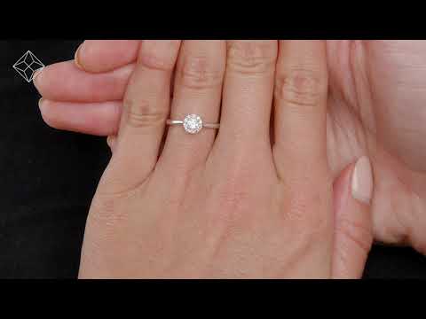 Lab Diamond Halo Engagement Ring 0.25ct H/Si in 9K White Gold