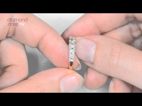 Lucy 18K Gold 5 Stone Princess Diamond Eternity Ring 0.50CT H/SI