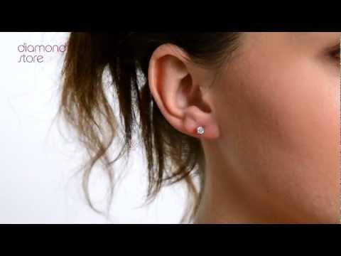 Diamond Earrings 0.30CT Studs H/SI Quality in Platinum - 3.4mm