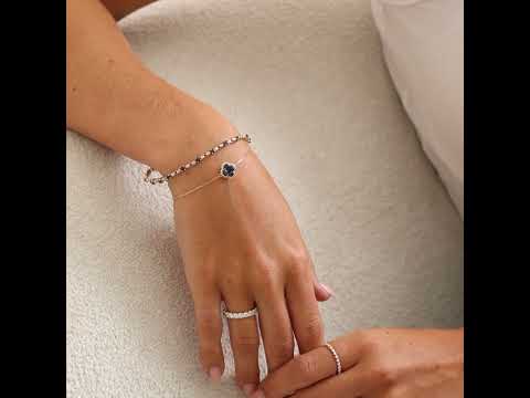 9K Gold Diamond and Sapphire Claw Set Link Bracelet