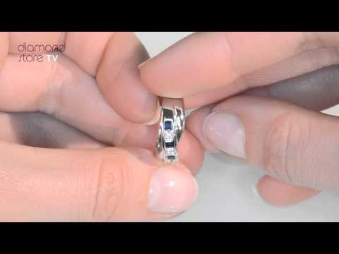 Sapphire 0.45ct And Diamond 925 Sterling Silver Crossover Ring