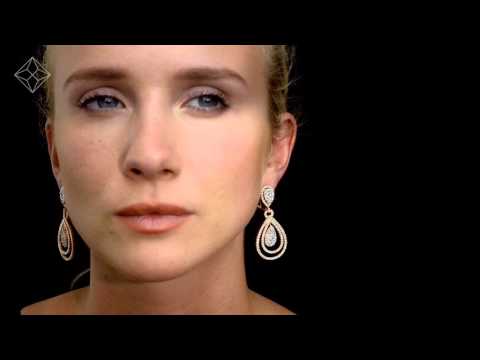 Diamond Halo Drop Earrings 6.66ct in 18K Rose Gold P3491