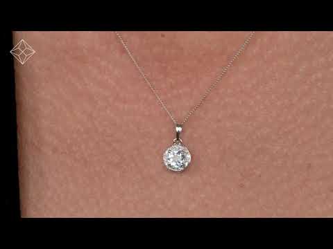 0.38ct Aquamarine and Diamond Stellato Necklace in 9K White Gold