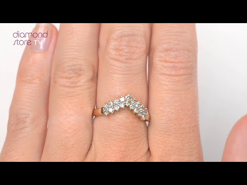 Lab Diamond Wishbone Ring 0.45ct in 9K Yellow Gold