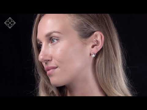 Stellato Circle and Pearl Diamond Earrings in 9K White Gold