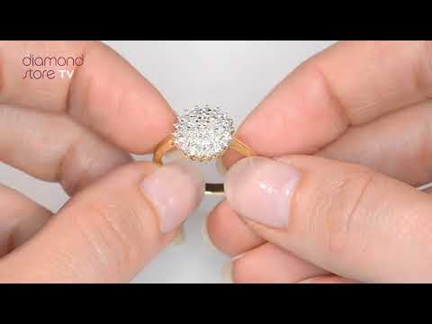 9K Gold Diamond Cluster Ring 0.50ct - E5607