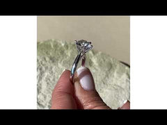 Low Set Chloe 3.00ct Lab Diamond Round Cut Engagement Ring in Platinum G/VS1