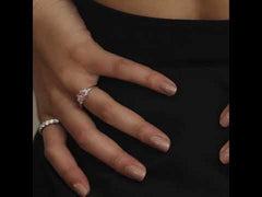 Erika Pink Lab Diamond 1.70ct Emerald Cut Ring in 18K White Gold - Elara Collection