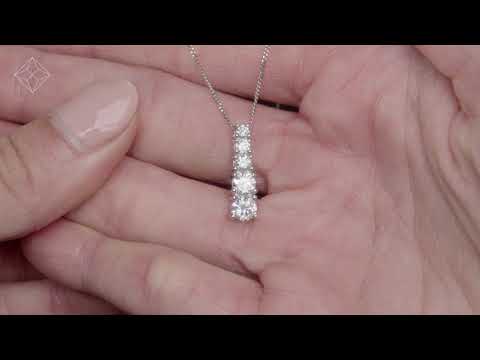 Life Journey Lab Diamond Necklace 1.00ct H/Si in 9K White Gold