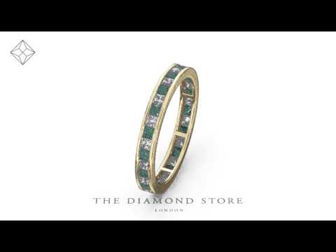 Eternity Ring Lauren Diamonds G/VS and Emerald 1.15CT in 18K Gold