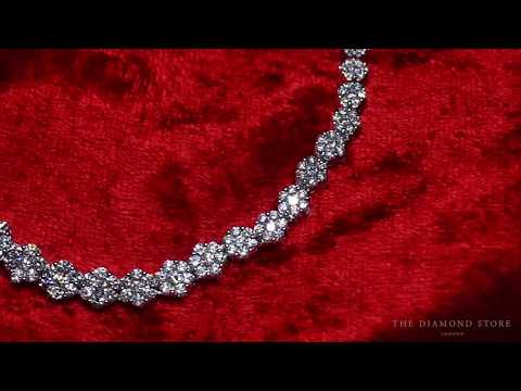 18KW Diamond Cluster Necklace 7.00ct H/Si