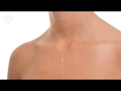 9K Gold Diamond Initial 'J' Necklace 0.05ct