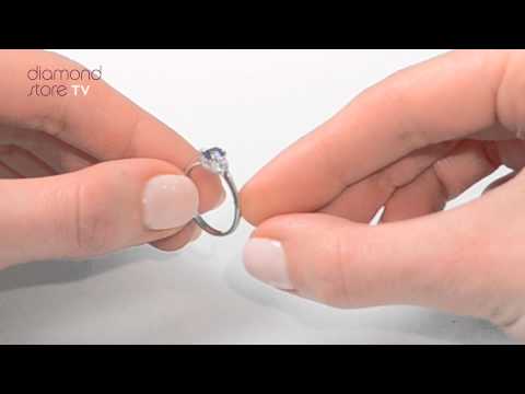 Tanzanite 0.35CT And Diamond 9K White Gold Ring