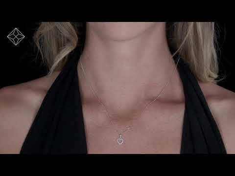Stellato Diamond Heart Necklace in 9K White Gold