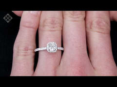 Beatrice Diamond Halo Engagement Ring in 18K Gold 1ct G/SI2