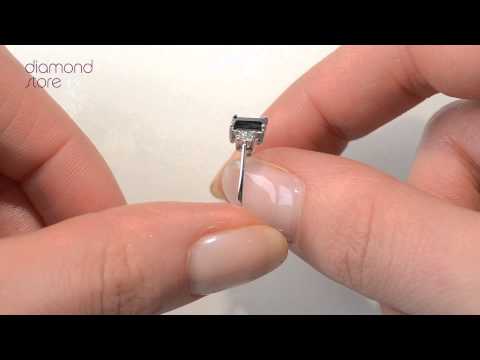 Sapphire 6 x 4mm And Diamond 18K White Gold Ring FET37-UY