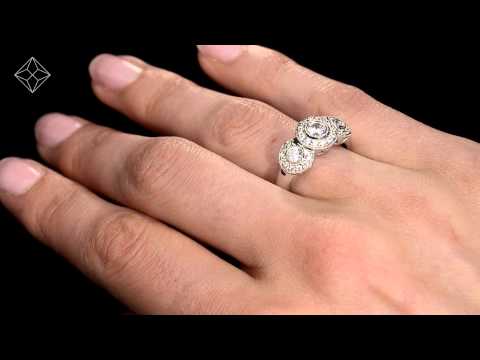 Halo Pave Ring - Celeste - 0.92ct of H/Si Diamonds in 18K White Gold