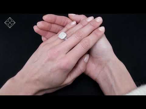 Cleopatra Diamond Halo Engagement Ring in Platinum 1.20ct G/VS1