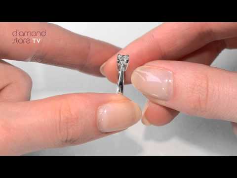 Certified Lauren 18K White Gold Diamond Engagement Ring 0.33CT-G-H/SI