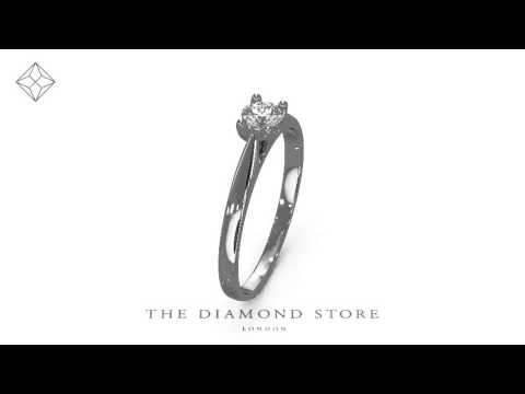 Certified Grace Platinum Diamond Engagement Ring 0.25CT G/VS