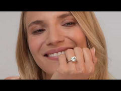 Grace 5.00ct Lab Diamond Round Cut Engagement Ring in 18K White Gold G/VS1