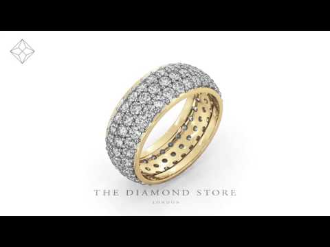 Mens 3ct G/Vs Diamond 18K Gold Full Band Ring