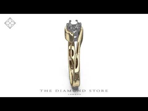 Certified Leah 18K Gold Diamond Engagement Ring 0.33CT-F-G/VS