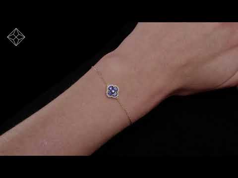 Alegria 1.11ct Sapphire and Lab Diamond Bracelet in 9K Yellow Gold