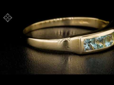 Sky Blue Topaz 0.90CT 9K Gold Ring