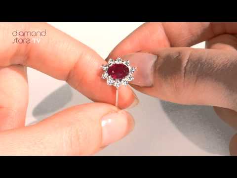 Ruby 1.15ct And Diamond 0.50ct 18K White Gold Ring
