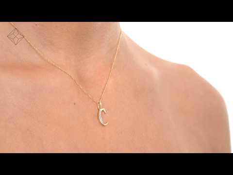 9K Gold Diamond Initial 'C' Necklace 0.05ct