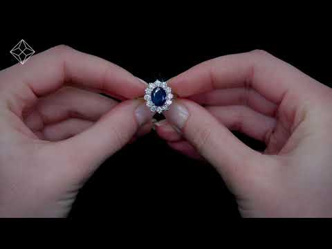 Sapphire 2.3ct And Diamond 1ct Cluster Ring in Platinum