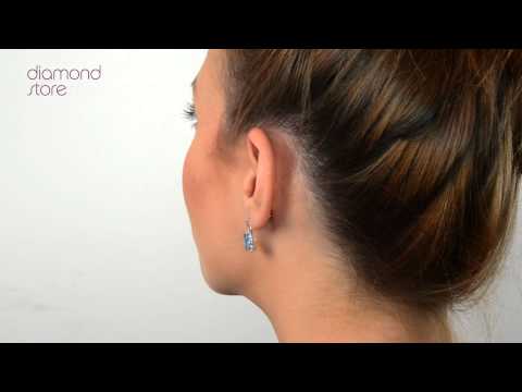 Blue Topaz 4.58CT And Diamond 9K White Gold Earrings