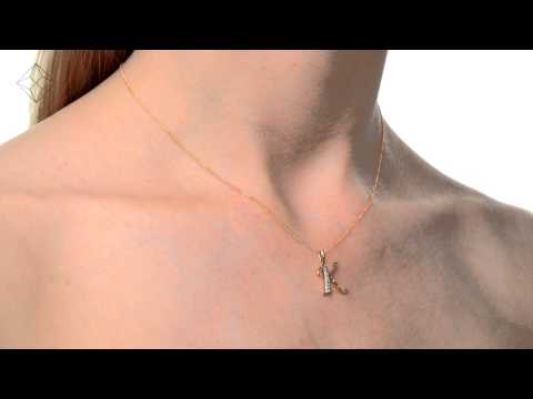 9K Gold Diamond Initial 'K' Necklace 0.05ct