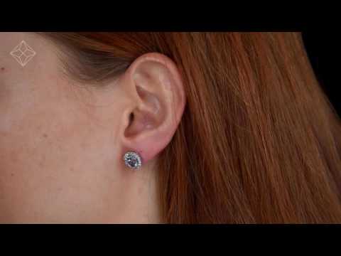 Aquamarine 1.40CT And Diamond 18K White Gold Earrings