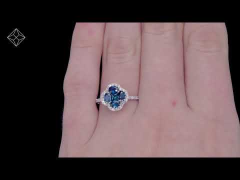 Alegria 1.31ct Sapphire and Lab Diamond Ring in 9K White Gold
