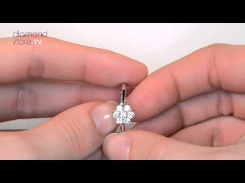Millie 18K White Gold Diamond Cluster Ring 0.50CT H/SI - FT20-72JUY