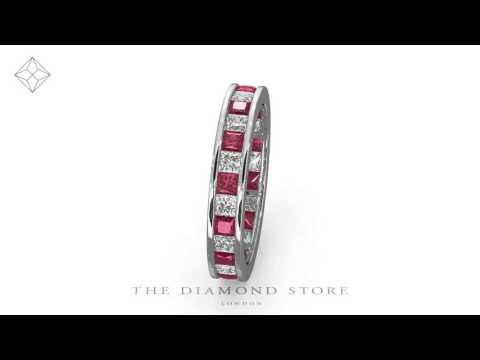 Eternity Ring Lauren Diamonds G/VS and Ruby 2.25CT - Platinum