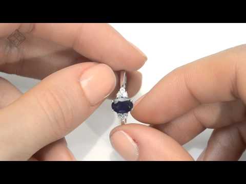 Sapphire 1.00ct And Diamond 18K White Gold Ring
